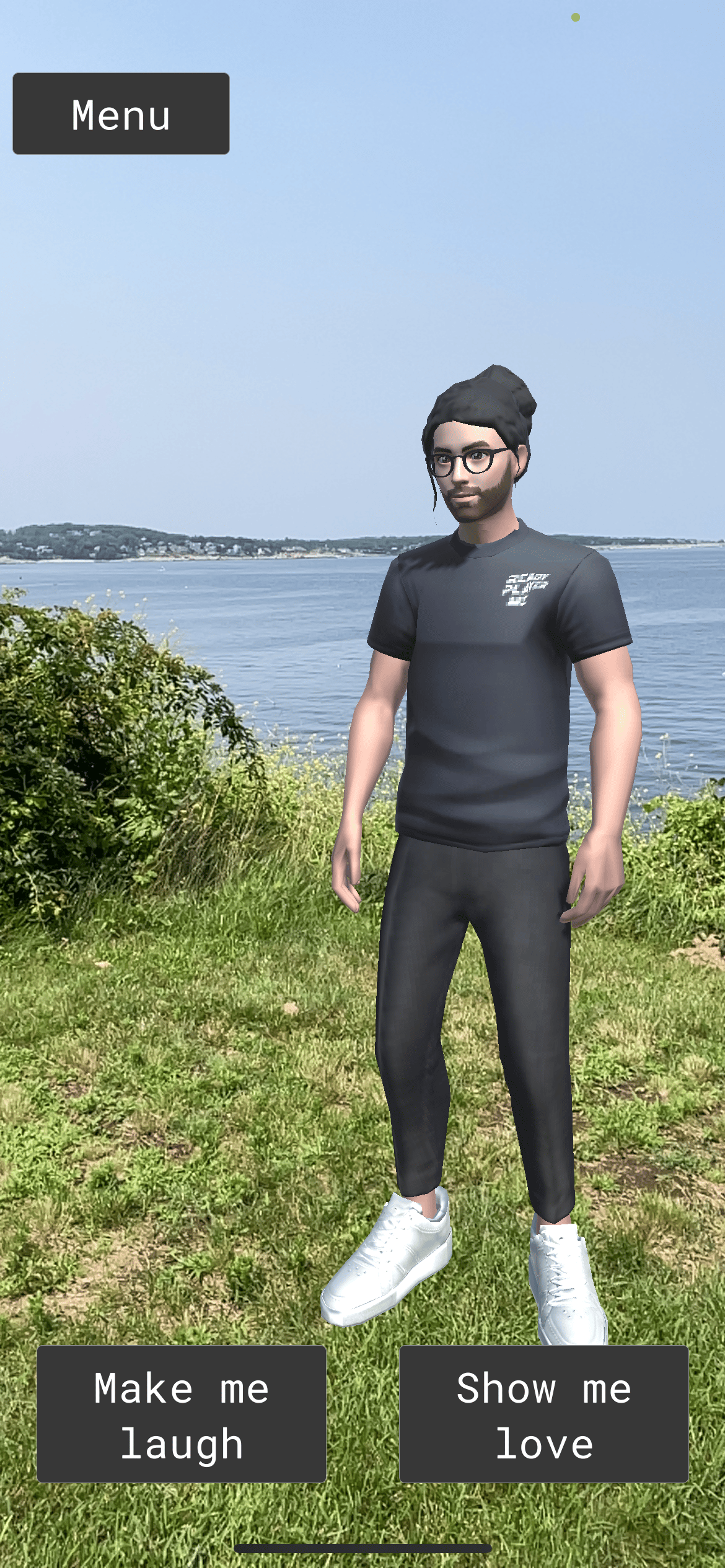 Extended reality avatar overlooking the ocean