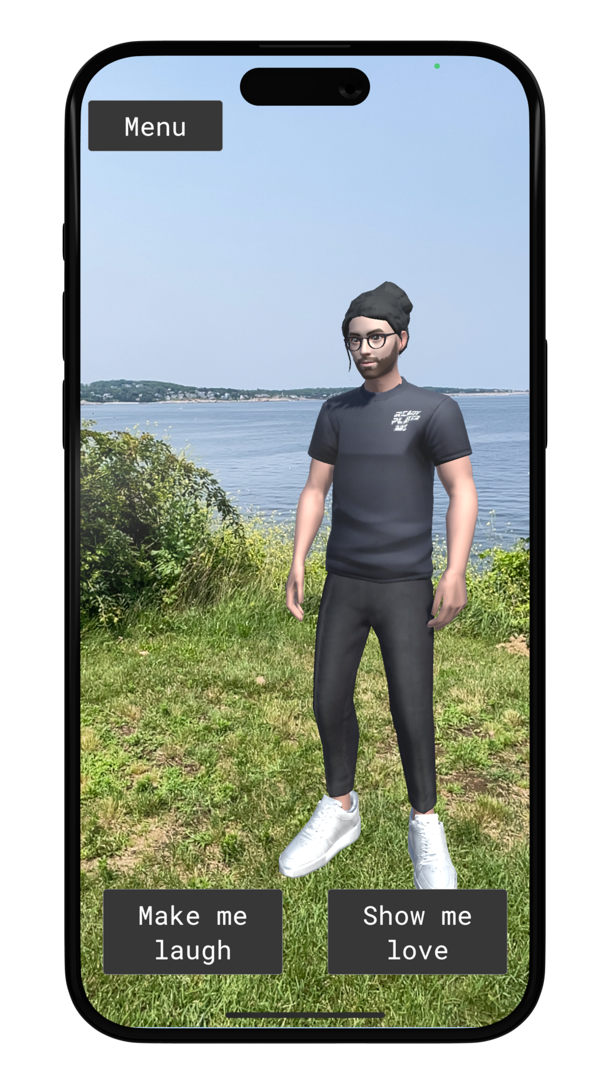 iPhone showing arDill by the ocean