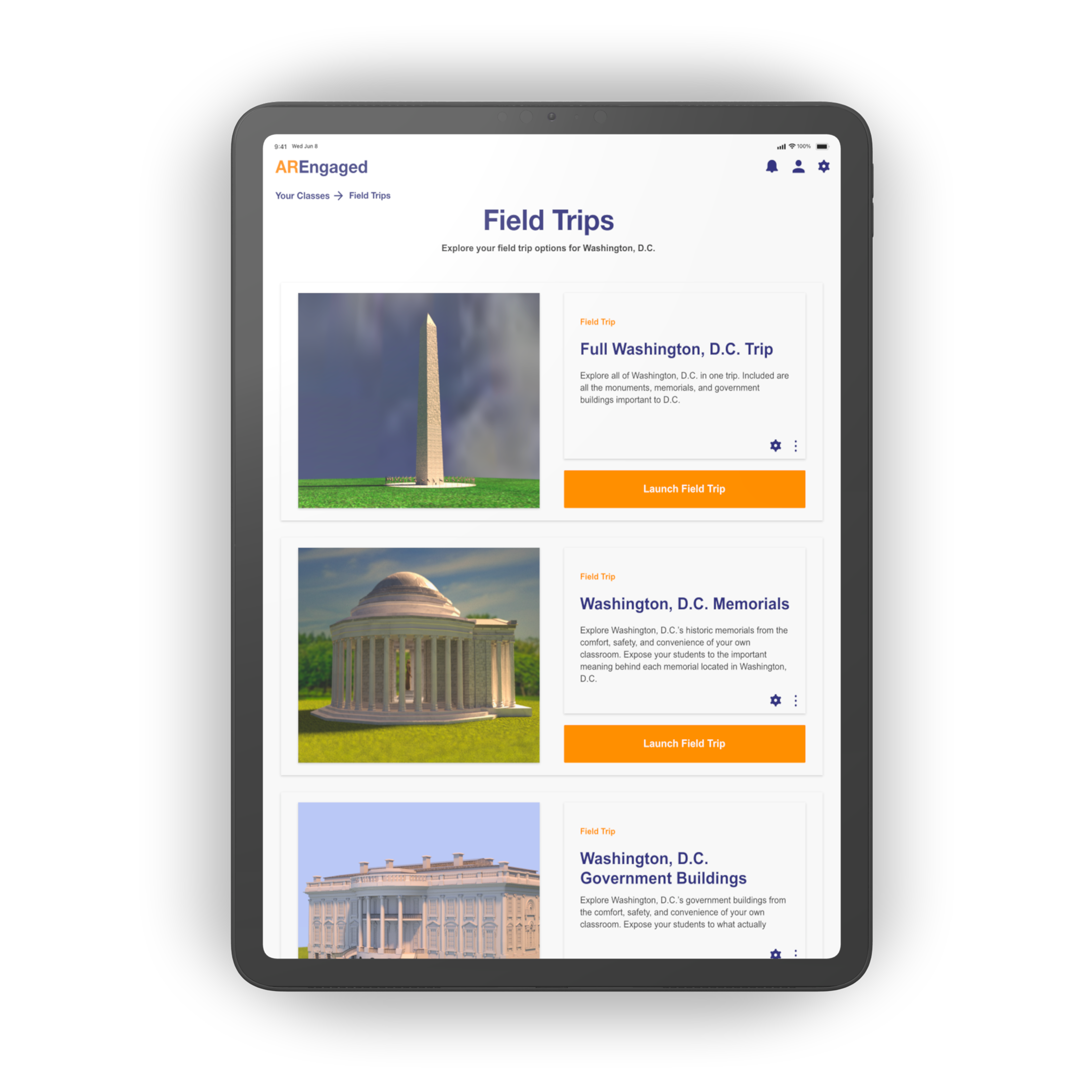 AREngaged filed trip list