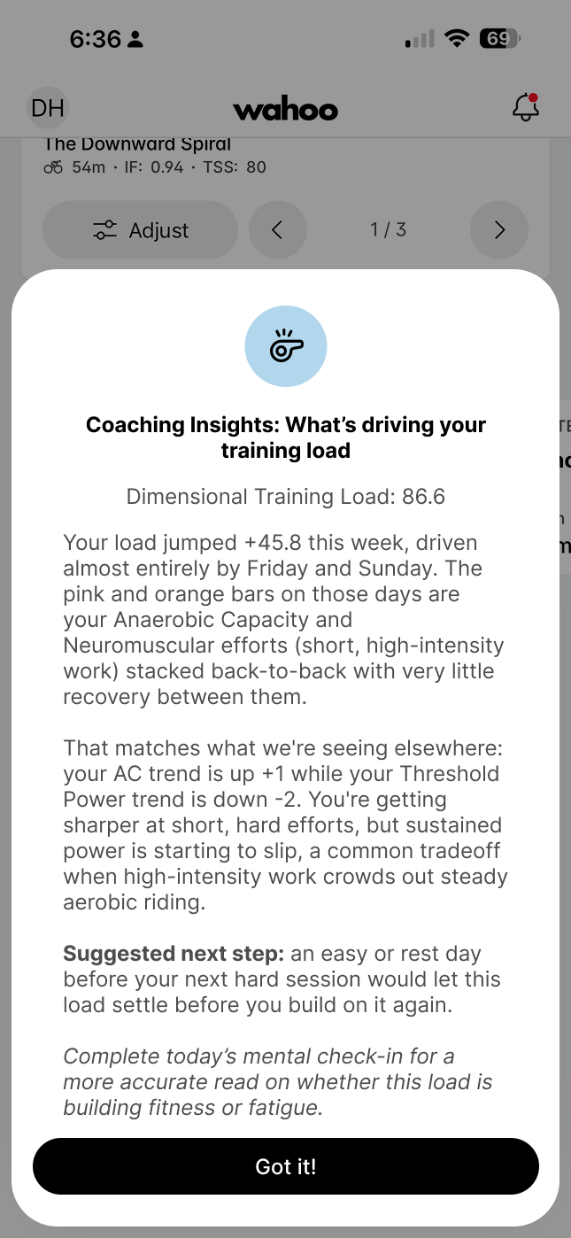 wahoo coaching insights subscription opportunity