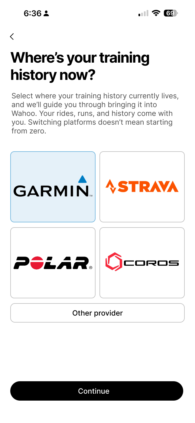 training history provider selection