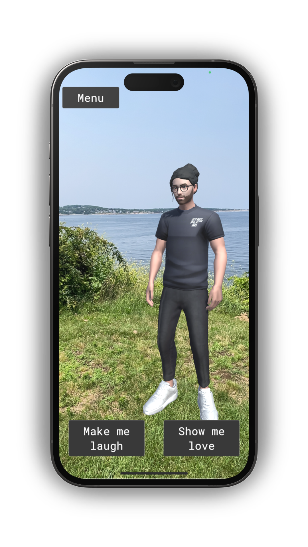 iPhone showing arDill by the ocean